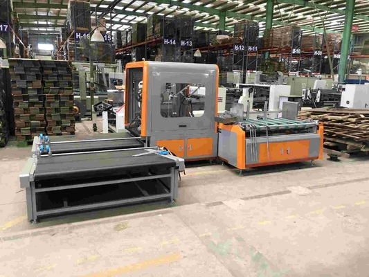 380V 50Hz Mesin Perekat Folder Otomatis 6600 * 2100 * 1600mm Untuk Kotak Karton